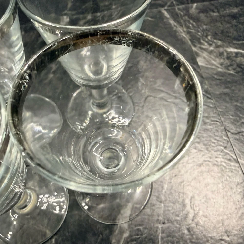 Silver Rimmed Shot Glasses (Set of 4)